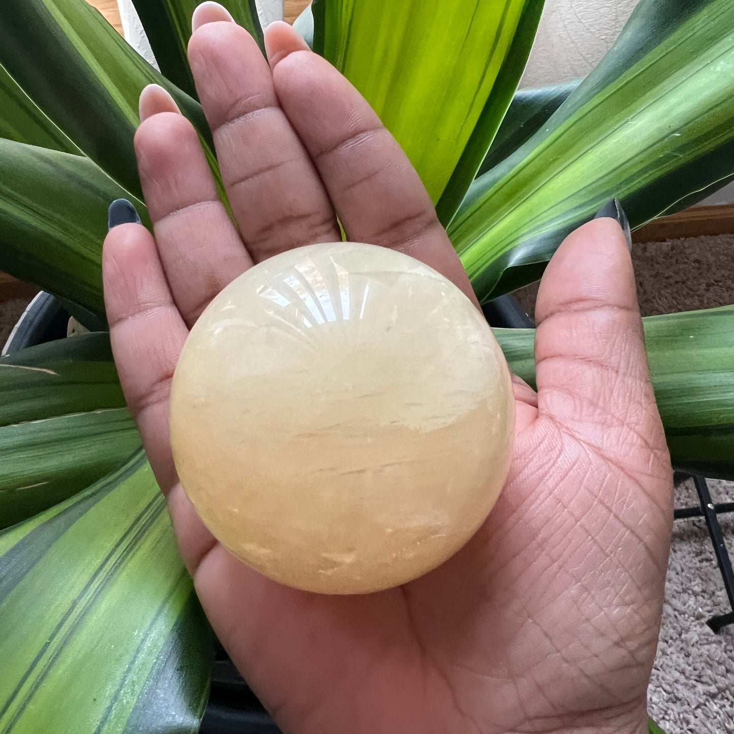 Honey Calcite Crystal Sphere