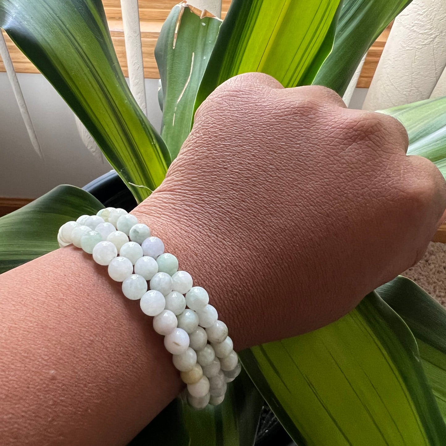 Howlite Crystal Beaded Bracelet